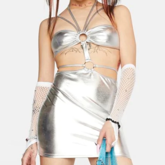 Dolls Kill Chrome To The Front Cut-Out Dress - Picture 3 of 3